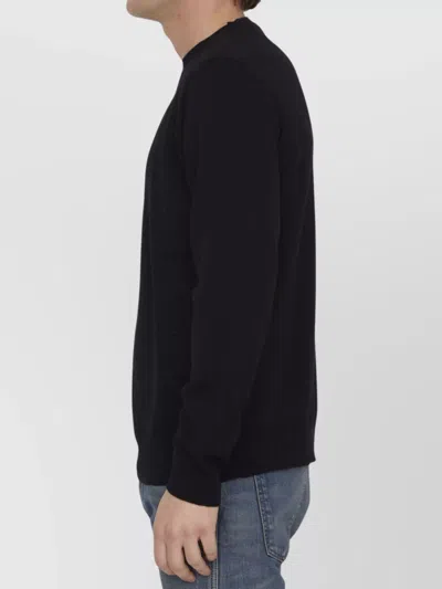 Valentino Garavani Man Sweater Black Size L Virgin Wool In Black