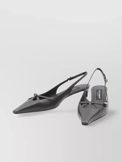 Dolce & Gabbana Logo Slingback Pumps With Cut-out Square Toe