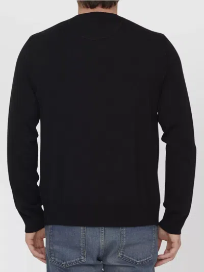 Valentino Garavani Man Sweater Black Size L Virgin Wool In Black