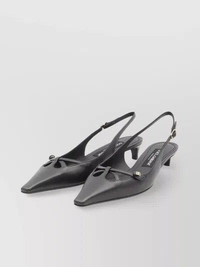 Dolce & Gabbana Logo Slingback Pumps With Cut-out Square Toe