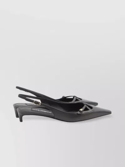 Dolce & Gabbana Logo Slingback Pumps With Cut-out Square Toe