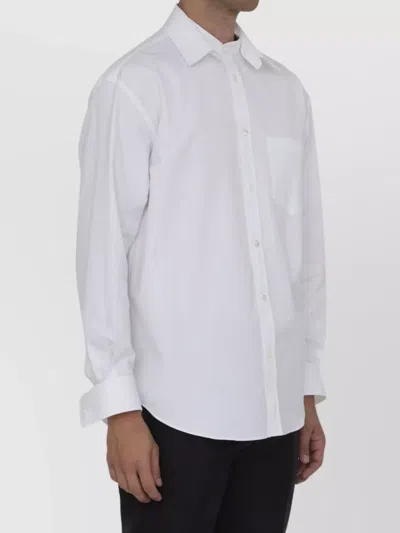 Gucci Men Skinny Fit Cotton Shirt With Buttons Closure And Long Sleeve In White
