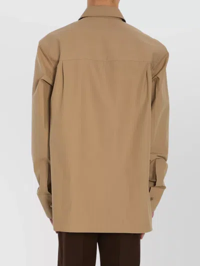 Gucci T-shirt With Embossed Logo In Brown