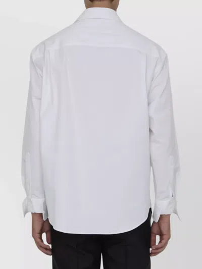 Gucci Men Skinny Fit Cotton Shirt With Buttons Closure And Long Sleeve In White