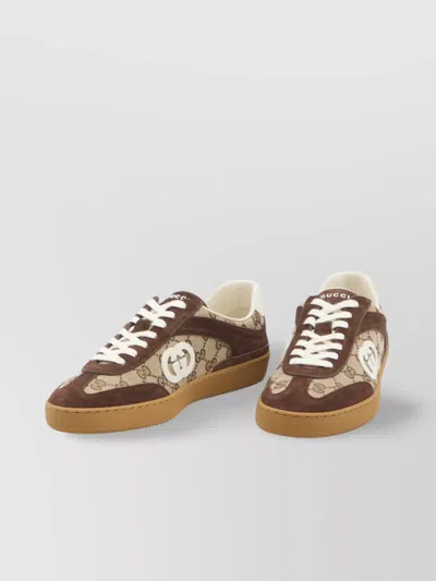 Gucci Men G75 Low-top Supreme Gg Fabric And Suede Sneakers In Multi