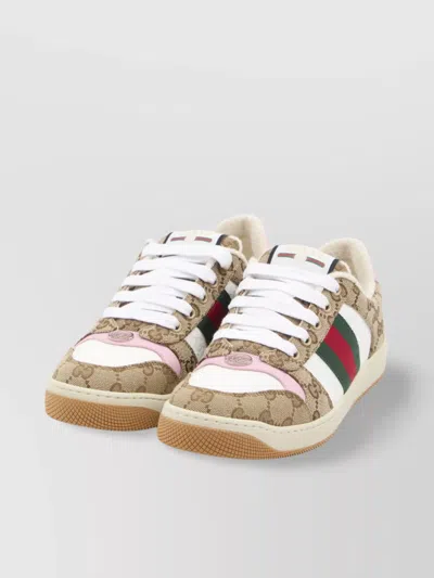 Gucci Gg Canvas Sneakers With Oval Enameled Metal