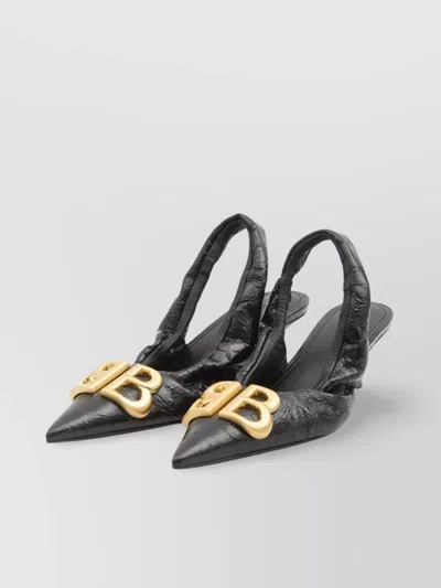 Balenciaga Pointed Toe Slingback Heels With Elasticized Opening