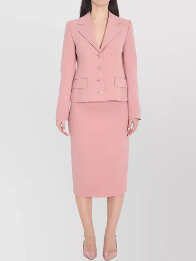 Dolce & Gabbana Single-breasted Pink Wool Jacket In Pink