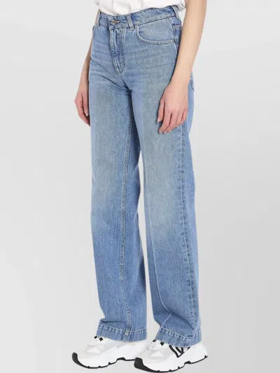 Dolce & Gabbana High-waisted Wide-leg Denim Trousers Pleats