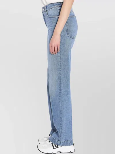 Dolce & Gabbana High-waisted Wide-leg Denim Trousers Pleats