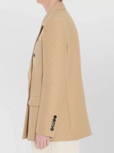 Gucci Women Wool And Silk Double-breasted Jacket In Brown