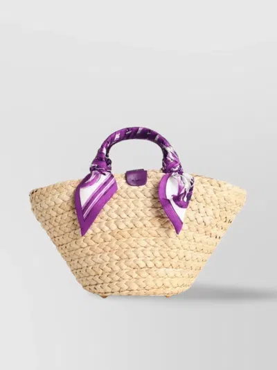 Dolce & Gabbana Kendra Purple Leather Blend Bag In Brown