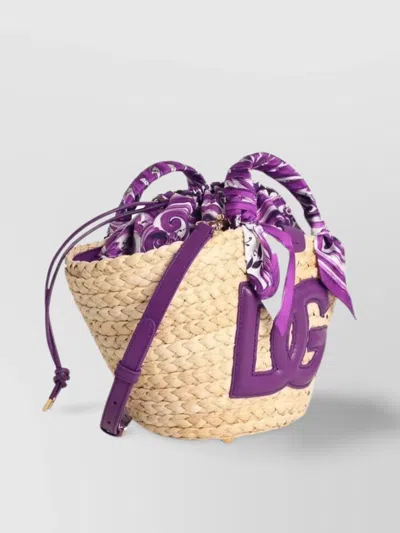 Dolce & Gabbana Kendra Purple Leather Blend Bag In Brown