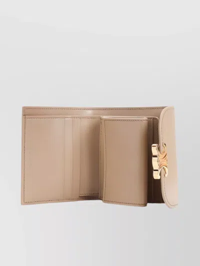 Celine Small Leather Flap Wallet With Gold-tone Hardware