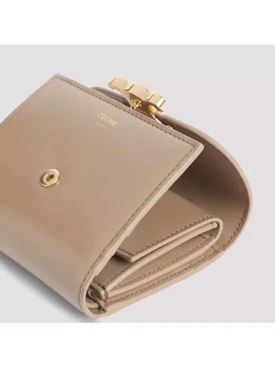 Celine Small Leather Flap Wallet With Gold-tone Hardware