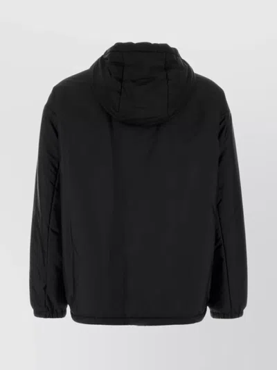 Prada Nylon Padded Jacket Elastic Cuffs In Black