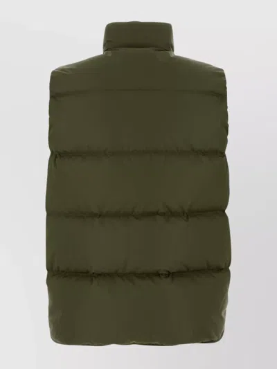 Prada Piumino Smanicato In Re-nylon Verde Militare Uomo In Green