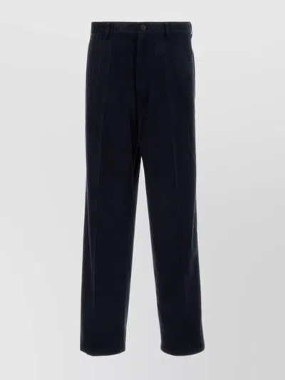 Prada Corduroy Trousers With Back Pockets And Belt Loops In Blue