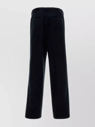 Prada Corduroy Trousers With Back Pockets And Belt Loops In Blue