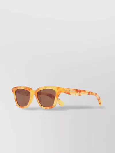 Jacquemus Square Tinted Lens Tortoiseshell Sunglasses In Orange