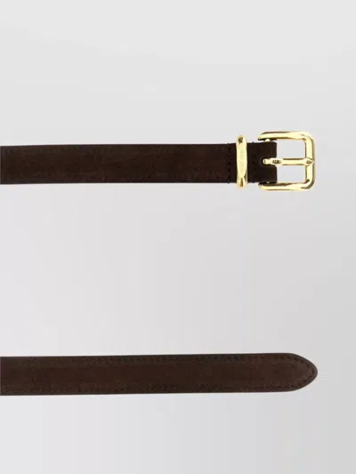 Miu Miu Suede Belt Gold-tone Buckle Luxurious
