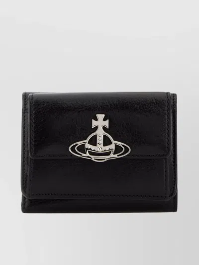 Vivienne Westwood Leather Wallet With Flap And Metallic Logo