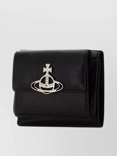 Vivienne Westwood Leather Wallet With Flap And Metallic Logo