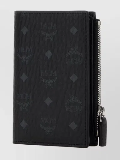 Mcm Textured Canvas Wallet With Unique Finish