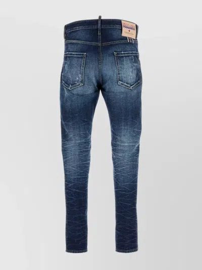 Dsquared2 'cool Guy' Blue Jeans With Logo Patch In Blue