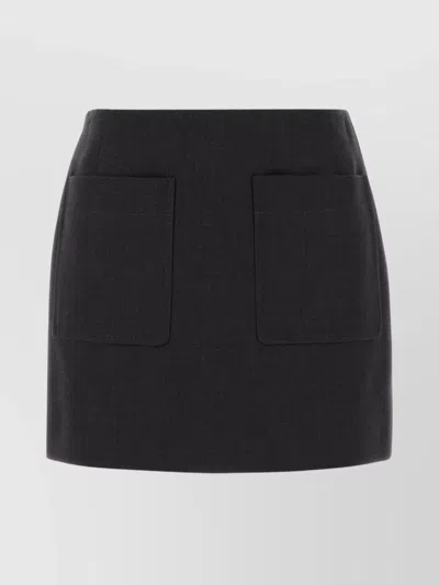 Bottega Veneta Mini Skirt In Cotton Blend With Front Pockets