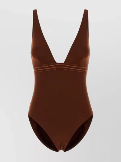 Eres Stretch Nylon Swimsuit Sillage In Brown