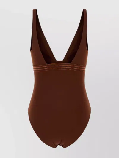 Eres Stretch Nylon Swimsuit Sillage In Brown