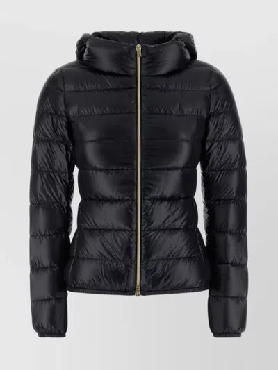 Herno Hooded Padded Quilted Down Jacket In Black