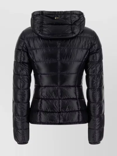 Herno Hooded Padded Quilted Down Jacket In Black