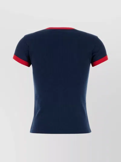Valentino Crew Neck Cotton T-shirt With Contrast Trim