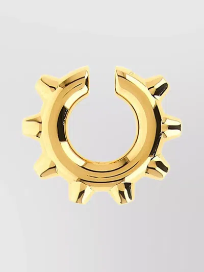 Jil Sander Earrings Open Hoop Studded Detailing Polished Finish In Gold
