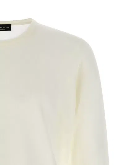 Roberto Collina Wool Crew Neck Sweater In White
