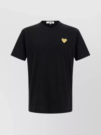 Comme Des Garçons Play Heart Of Gold T-shirt In Black