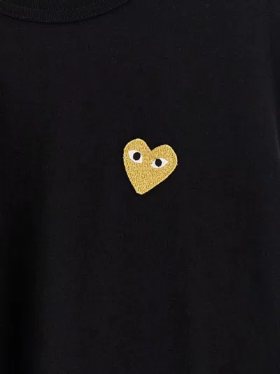 Comme Des Garçons Play Heart Of Gold T-shirt In Black