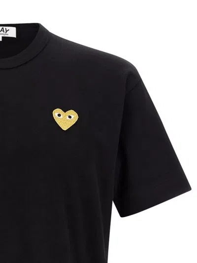 Comme Des Garçons Play Heart Of Gold T-shirt In Black