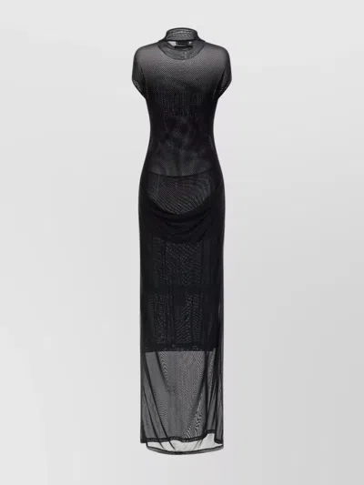 Jean Paul Gaultier Sheer Mesh Maxi Dress With Cap Sleeves