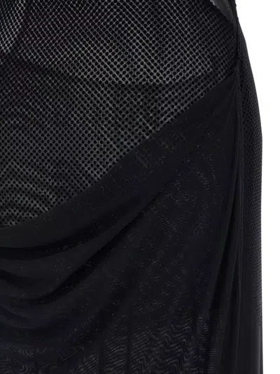 Jean Paul Gaultier Sheer Mesh Maxi Dress With Cap Sleeves