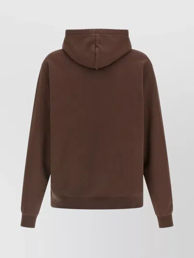 Jacquemus Gros Grain Hooded Sweatshirt In Burgundy