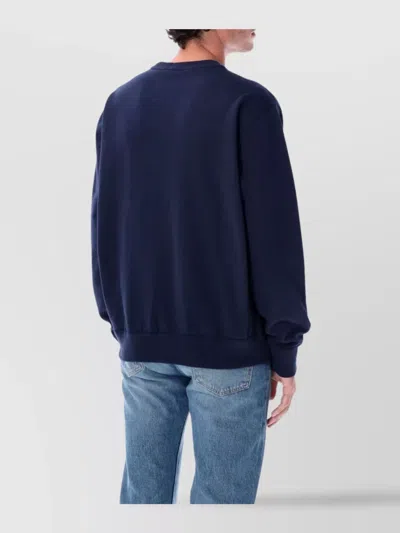 Polo Ralph Lauren Navy Blue Cotton-blend Sweatshirt In Blue
