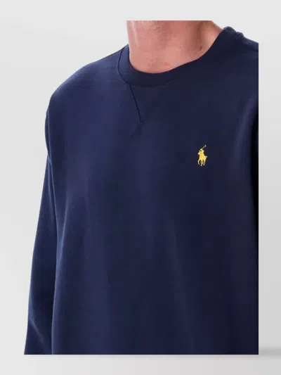 Polo Ralph Lauren Navy Blue Cotton-blend Sweatshirt In Blue