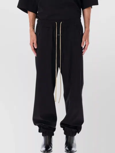 Fear Of God Forum Straight-leg Virgin Wool And Cashmere-blend Drawstring Trousers In Black