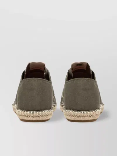 Autry Woven Jute Sole Flat Shoes With Lace-up Closure In Multi