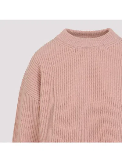 Jil Sander Long Sleeves Knitwear Asymmetric Hem In Pink