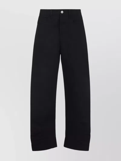 Jil Sander High Waist Wide Leg Trouser In Black