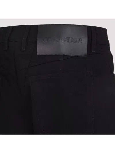 Jil Sander High Waist Wide Leg Trouser In Black